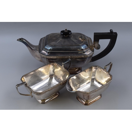 31 - Three Piece Silver Plated Art Deco style Tea Set