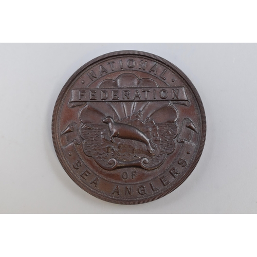 141 - National Federation of Sea Anglers Bronze Medal circa 1931 Complete with Case