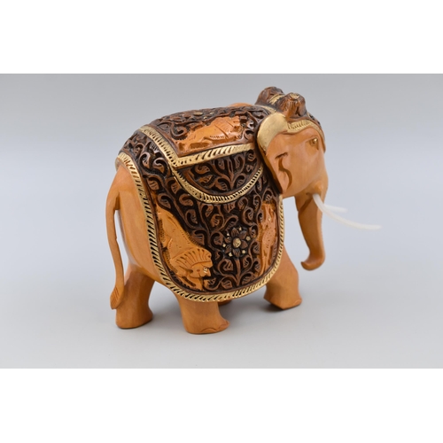 159 - Authentic Hand Carved Elephant Figure (6.5