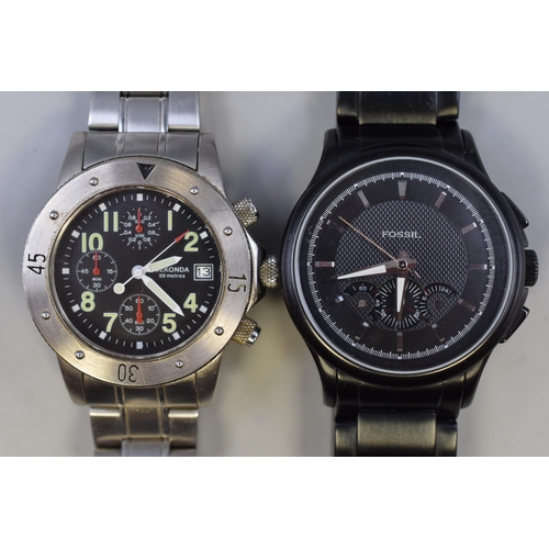 63 - Two Gent's Quartz Watches To Include Sekonda and Fossil. Both AF