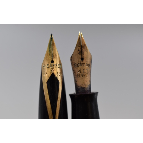 166 - Two Quality Vintage Fountain Pens with 14ct Gold Nibs to include Sheafer and Watermans