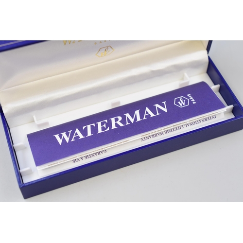 168 - A Waterman Paris Gold Tone and Tile Effect Ball Point Pen, In Presentation Box