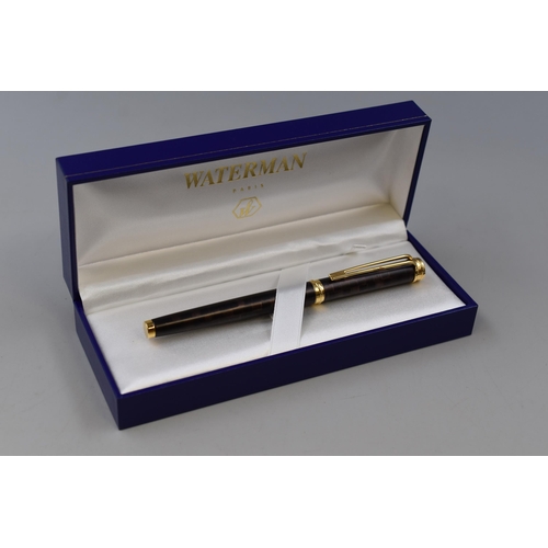 168 - A Waterman Paris Gold Tone and Tile Effect Ball Point Pen, In Presentation Box