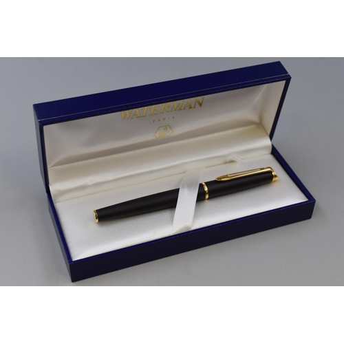 169 - A Waterman Paris Gold Tone and Matte Black Ball Point Pen, In Presentation Box