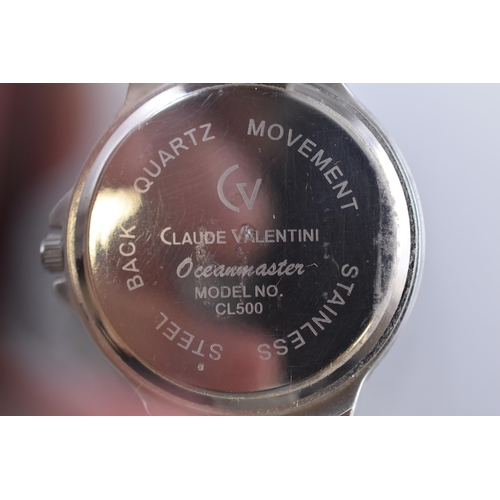 69 - Claude Valentini Oceanmaster Quartz Movement Complete in Presentation Box