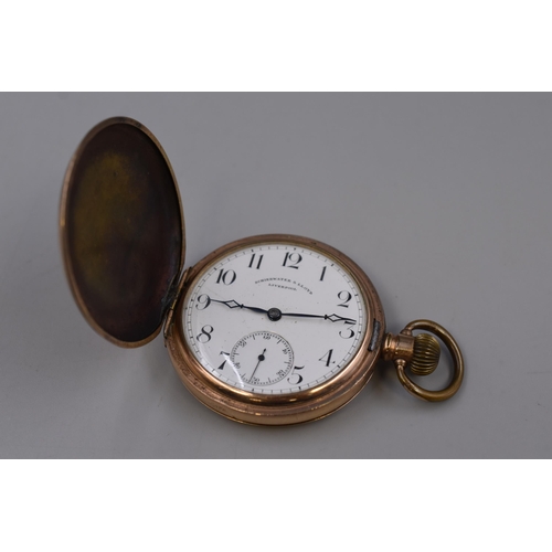 70 - Schierwater & Lloyd of Liverpool Full Hunter Pocket Watch with a American Waltham Traveler Movem... 