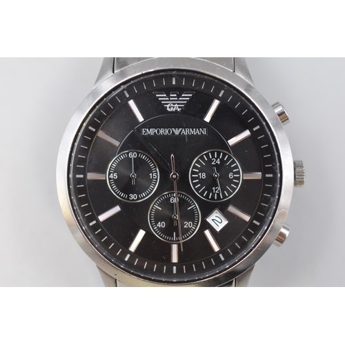 75 - An Emporio Armani Gents Divers Chorograph Quartz Watch With Stainless Steel Strap