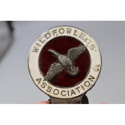 180 - Vintage enameled Metal Wildflowers Association Car Mascot Badge (6