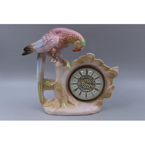 256 - Jema of Holland Mid Century Lustre Finished Bird Figural Clock (11