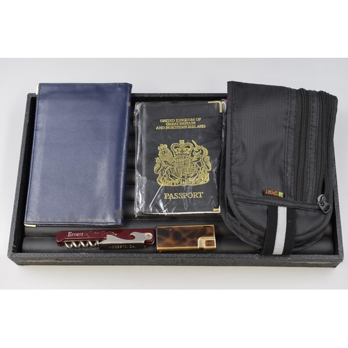 184 - A Mixed Selection To Include Passport Holder, Kingsway Lighter, Bottle Opener, And More