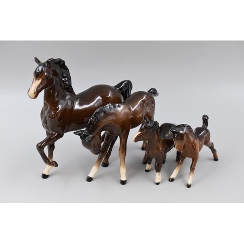 257 - Four Beswick Horses (Tallest 6 1/2