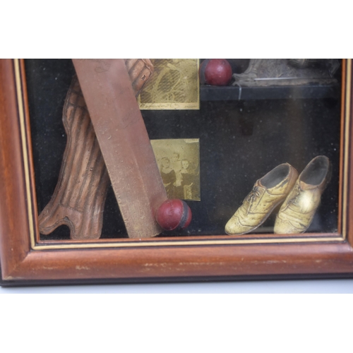 292 - Framed Vintage Cricket Memorabilia (12 1/2