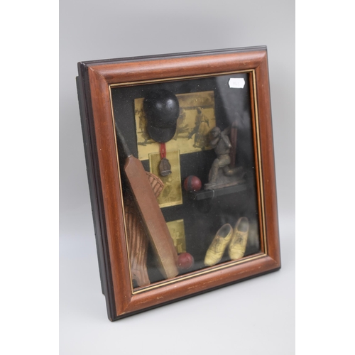 292 - Framed Vintage Cricket Memorabilia (12 1/2