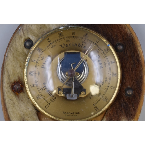 293 - A Vintage French Wall Hanging Horseshoe Barometer