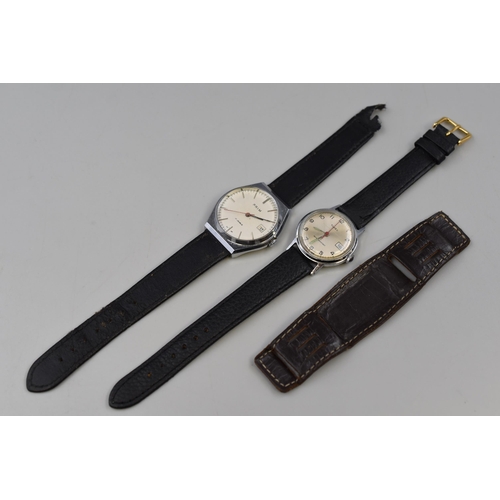 90 - Two Mechanical Gent's Day/Time Watches To Include Prim 17 Jewels, And Timex. Working