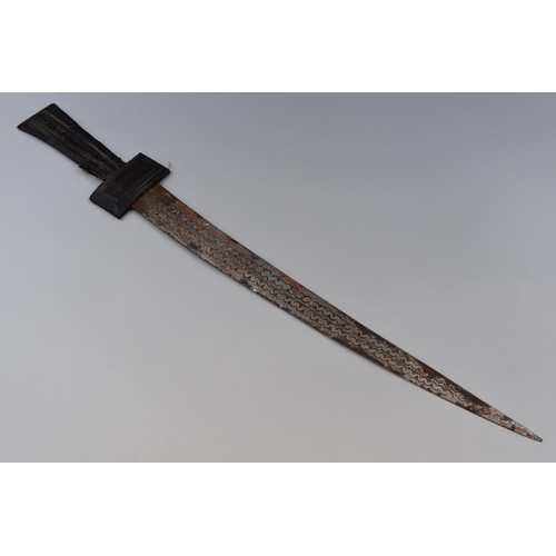 296 - An African Tribal Sword With Leather Handle, Approx 19