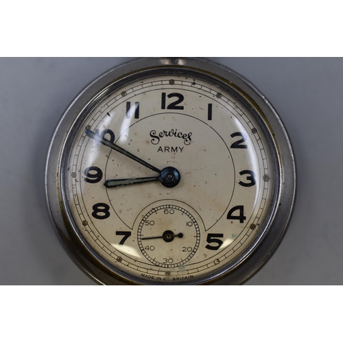 97 - A Services Army Mechanical Pocket Watch (Working)