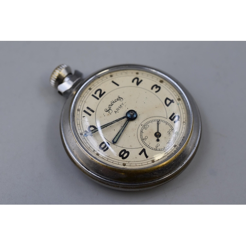 97 - A Services Army Mechanical Pocket Watch (Working)