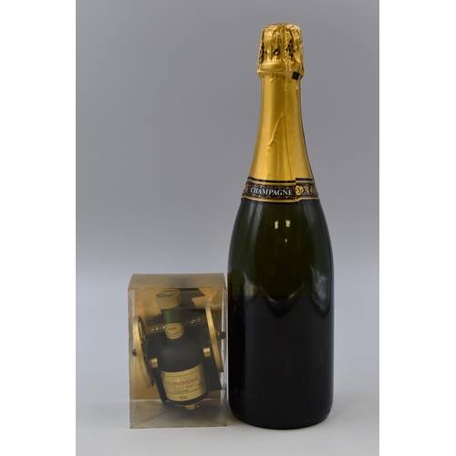 273 - Two Sealed Champagne Bottles to Include Paul Herard Brut Blanc De Noirs (12%) and Miniature Courvois... 