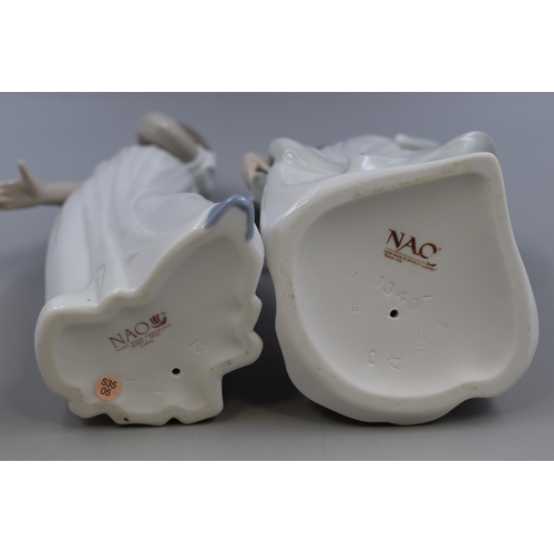 279 - Two Boxed Nao By Lladro Porcelain Figures, To Include 'Walking On Air', And Yawning Girl. Tallest Ap... 