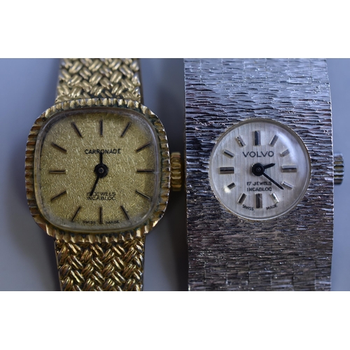 105 - Four Ladies Watches (For Spares or Repairs). Includes Carvel Skeleton Mechanical Watch, Carronade Me... 