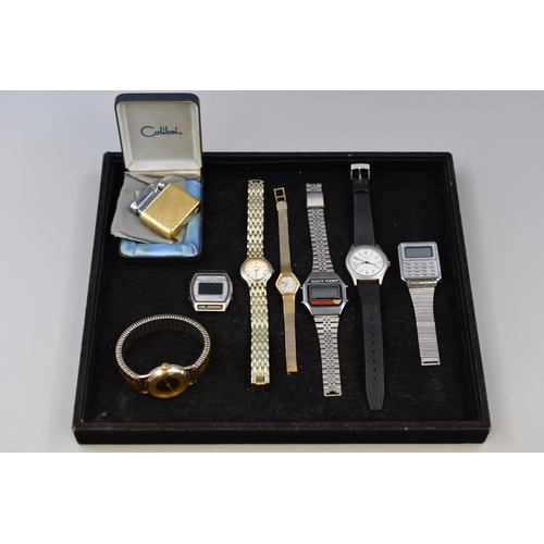 113 - A Selection of Watches For Spares or Repairs And Colibri Lighter To Include Citizen, Limit, Zeon, An... 