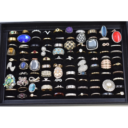 120 - A Selection of 100 Vintage Designer Rings, In Presentation Box