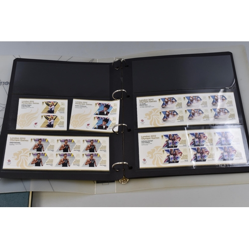 385 - Mint London 2012 Gold Medal Winners Stamp Collection in Album and Gibraltar Stamps in an Album