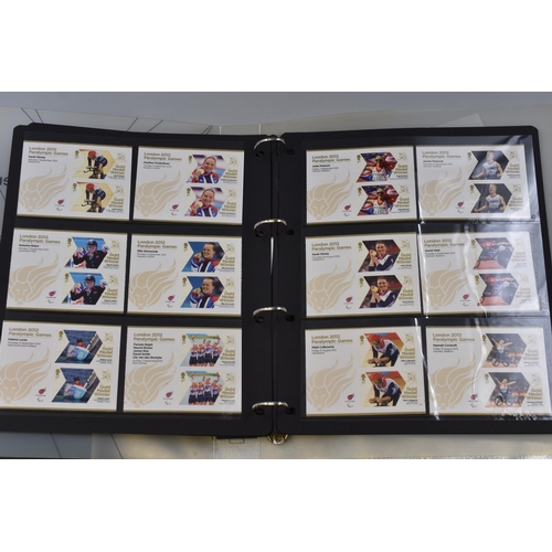 385 - Mint London 2012 Gold Medal Winners Stamp Collection in Album and Gibraltar Stamps in an Album