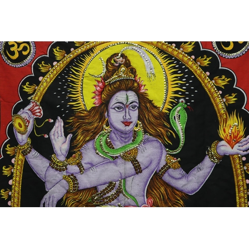 388 - Large Lord Shiva Hindu God Wall Hanging Tapastry 42