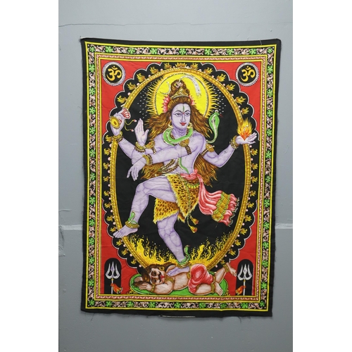 388 - Large Lord Shiva Hindu God Wall Hanging Tapastry 42