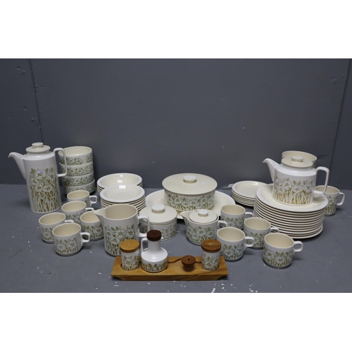 317 - A Sixty-Three Piece Hornsea Fleur Tea/Coffee/Dinner Service. Includes Coffee Pot, Tea Pot, Dinner Pl... 