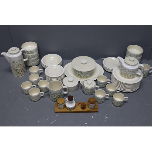 317 - A Sixty-Three Piece Hornsea Fleur Tea/Coffee/Dinner Service. Includes Coffee Pot, Tea Pot, Dinner Pl... 