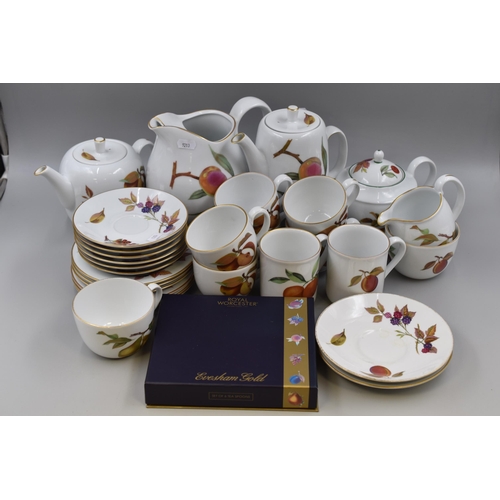 320 - A Thirty-Five Piece Royal Worcester Evesham and Evesham Vale Tea/Coffee Service To Include Two Teapo... 