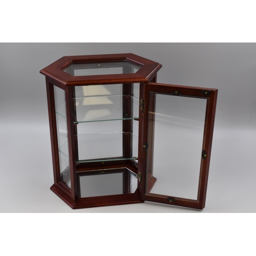 207 - Small Wooden Display Cabinet with Glass Shelves (12