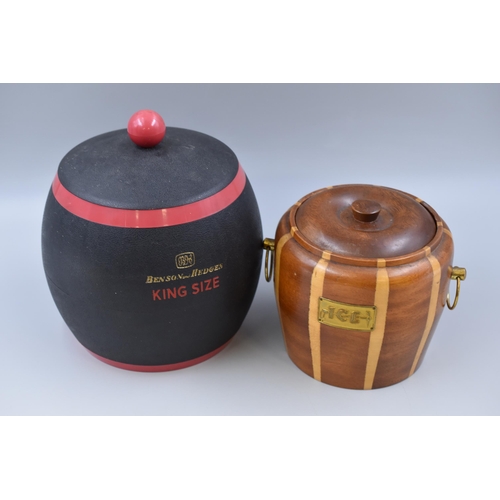 214 - Two Retro Ice Buckets To Include Two Tone Wood, And Benson and Hedges King Size