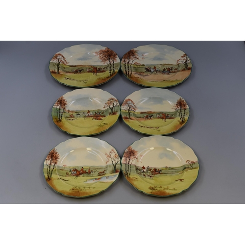 326 - Six Royal Doulton (D5104) Fox Hunting Plates