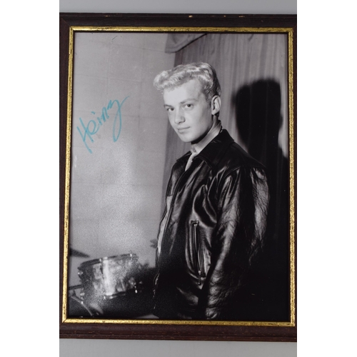 441 - A Framed And Glazed Signed Adam Faith Presentation Piece, And Two Pieces of The Tornados Memorabilia... 