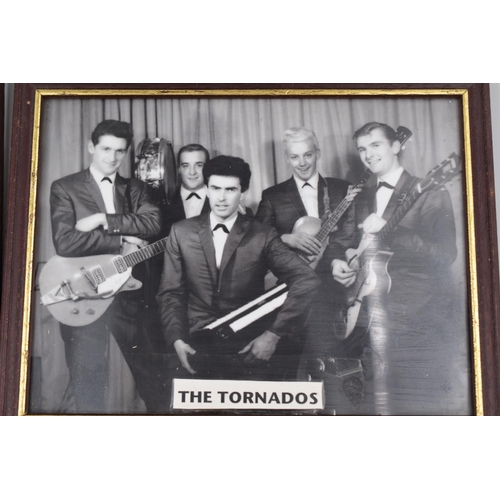 441 - A Framed And Glazed Signed Adam Faith Presentation Piece, And Two Pieces of The Tornados Memorabilia... 