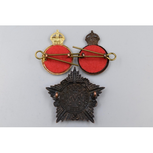 222 - Three Military Cap Badges Including Guards Machine Gun Battalion, Life Guards and Second Life Guards