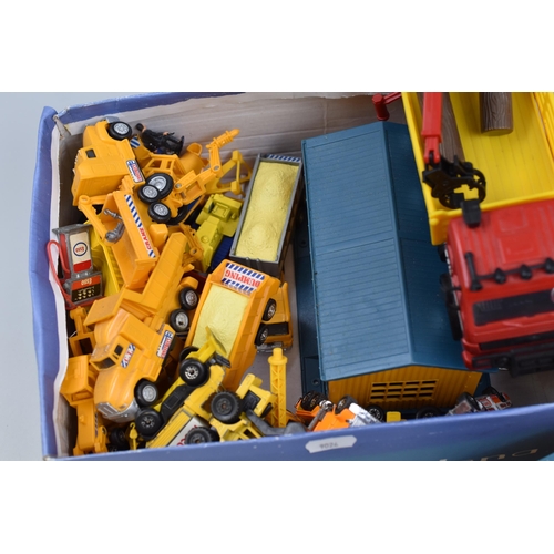 490 - Collection of Construction Toy Vehicles and Two 'Newray' Workshops, Pre-Owned