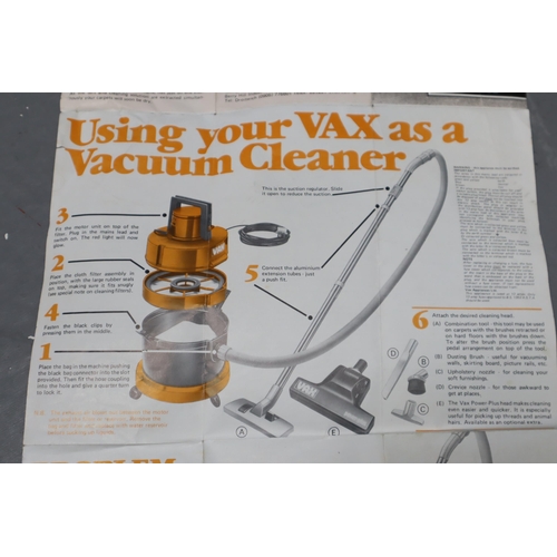 329 - Vintage VAX Vacuum Cleaner/Carpet Washer (Powers On When Tested) Missing Nozzles and Brushes