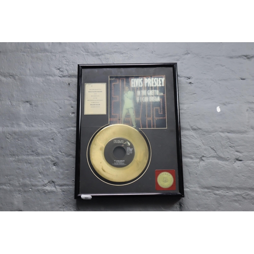 332 - Special Edition Gold Plated Record in Recognition of a Million Sales for In the Ghetto in Framed Mou... 