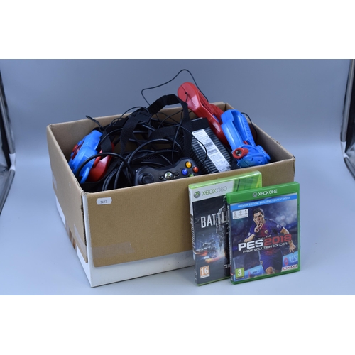 495 - Xbox 360 With One Controller and Other Accessories To Include Two Games Battlefield 3 (For Xbox 360)... 