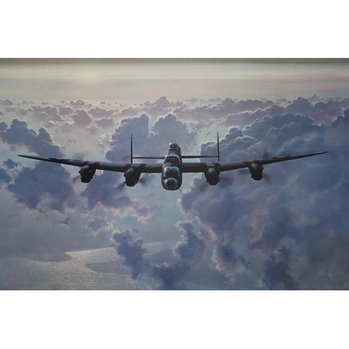 334 - Two Framed Pictures to Include Lancaster RAF Bomber by Coulson and a Original Oil of Scenic Barn Sur... 