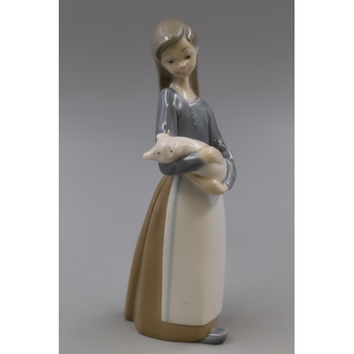 237 - Boxed Lladro Girl With Piglet No.1011 (7