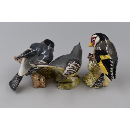 239 - Three Beswick Birds to Include Goldfinch, Grey Wagtail and Bullfinch (Tallest 3