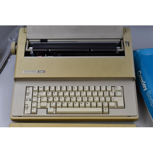 454 - Vintage Silver Reed EZ20 Electric Typewriter Complete with Power Lead Powers on when tested and rese... 