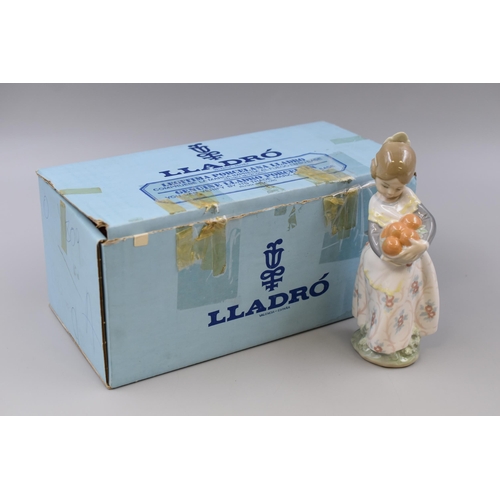 247 - A Boxed Lladro Orange Seller Porcelain Figurine No 4841  Approx. 7