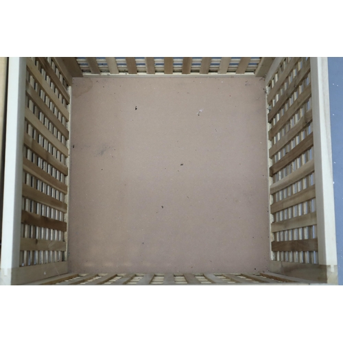 519 - Wooden Grid Storage Box With Lid (18